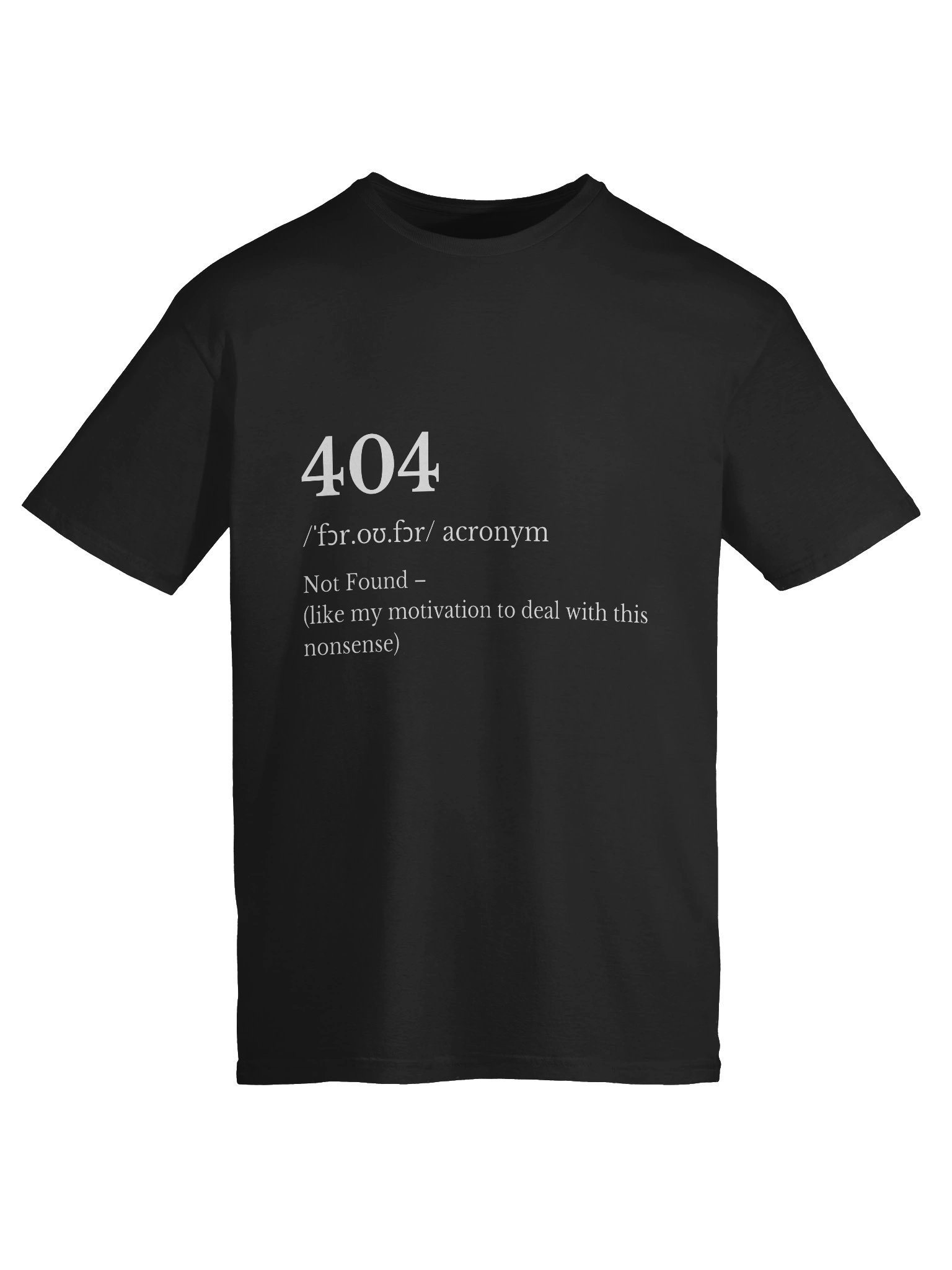 Meme – 404 Not Found – Motivation Missing – Black Gildan Softstyle T-Shirt product image (6)