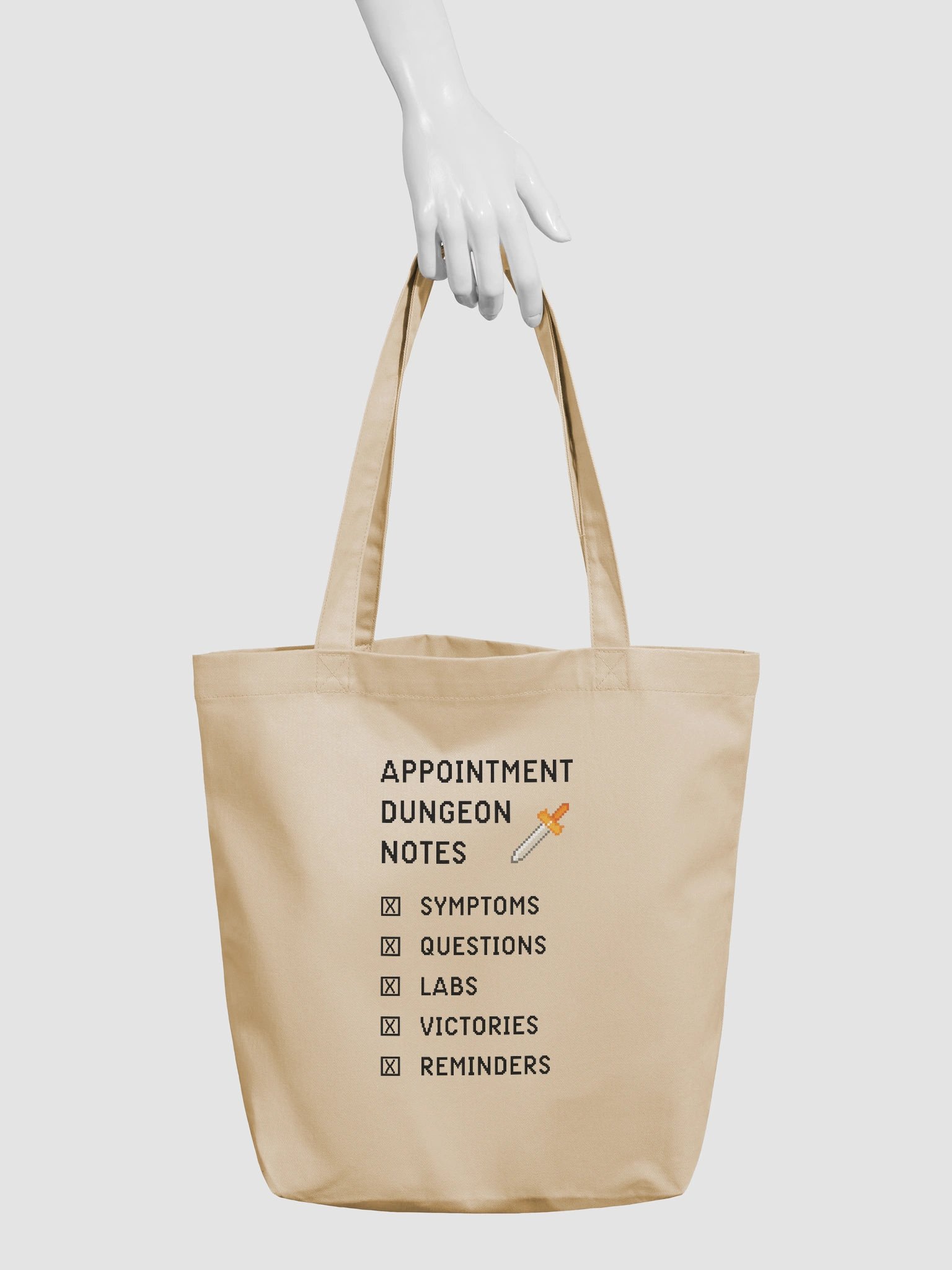 Appointment Dungeon Notes Tote Bag | Chronic Illness Doctor Visit Bag product image (3)