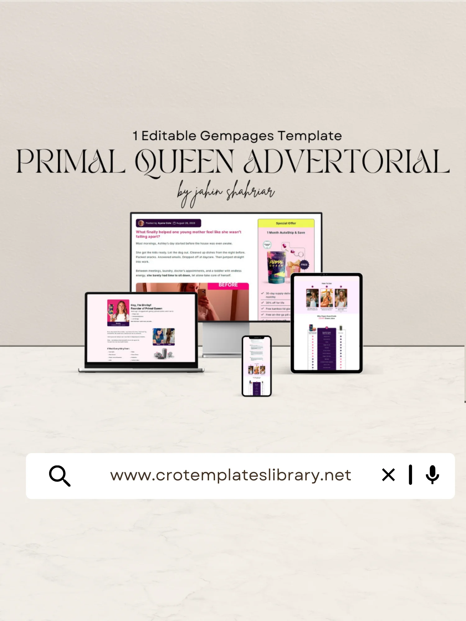 Primal Queen Shopify Advertorial Template product image (1)