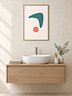 Teal Boomerang Sun Print | Colorful Bathroom Wall Art
