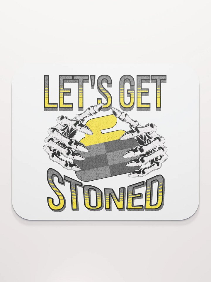 Lets Get Stoned Curling Skeletal Stoner Mouse Pad product image (1)