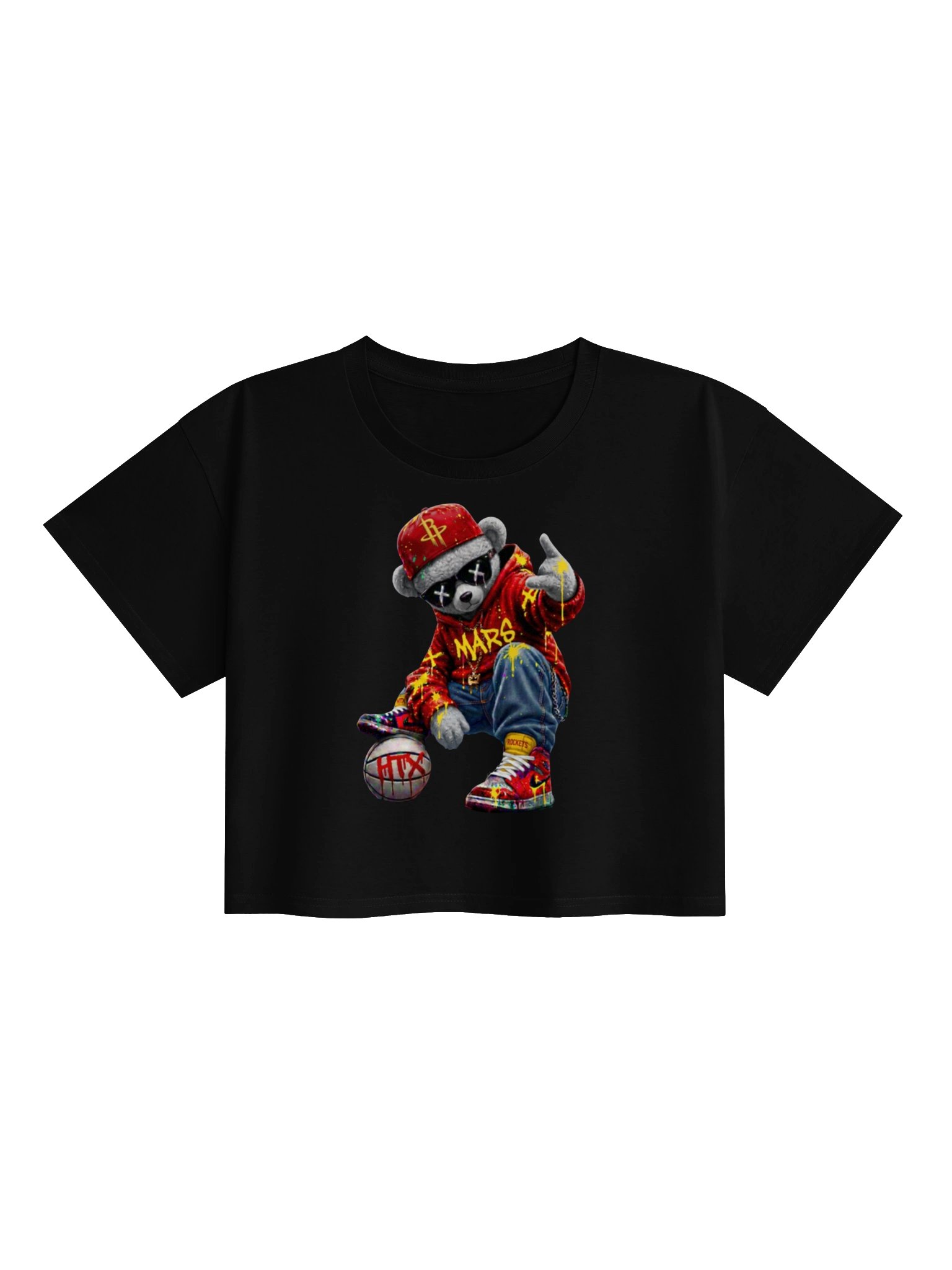 Ladies Cropped Mars City HX Bear Rockets Ketchup & Mustard Tee product image (1)