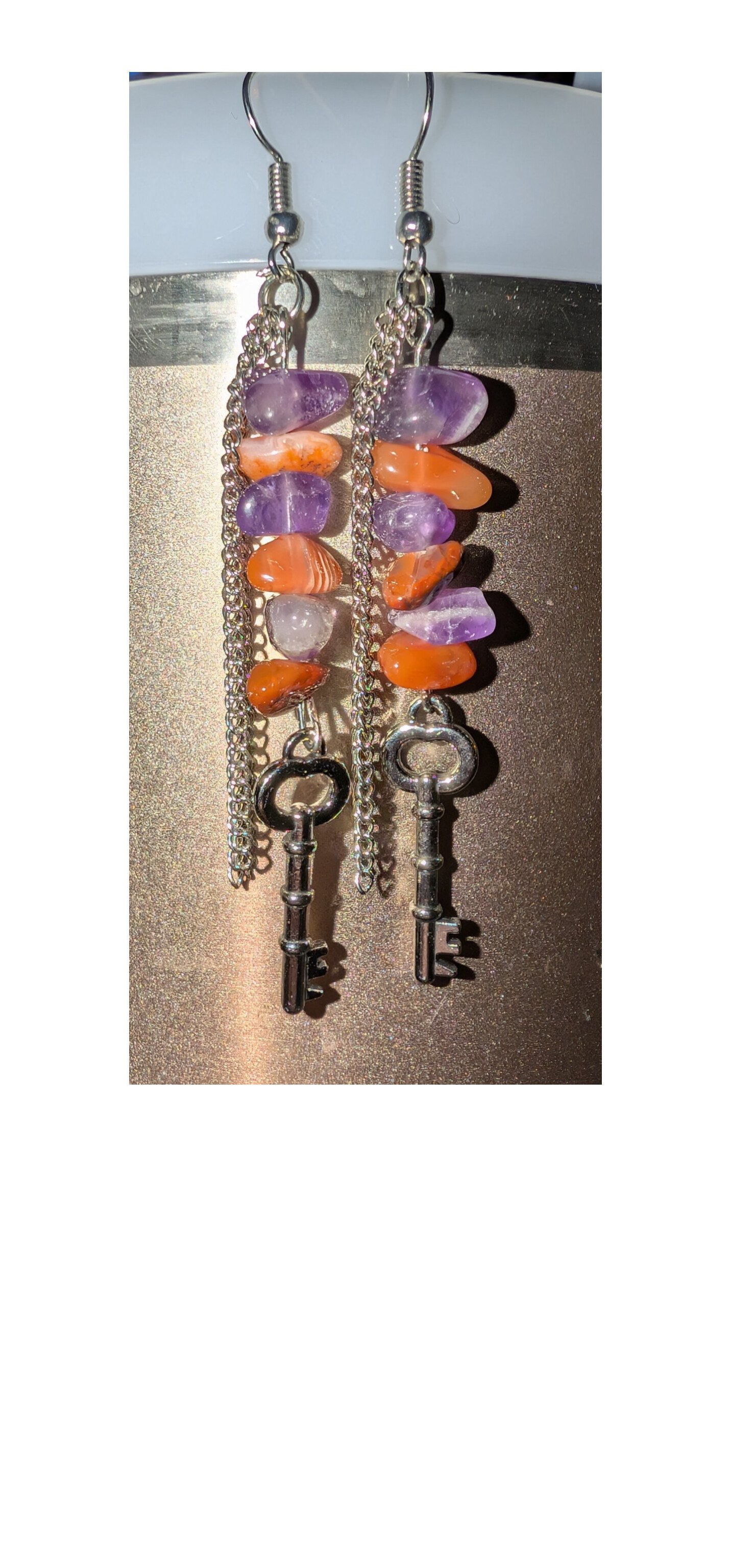 Crystal Dangle Earrings With Key Charms! product image (1)