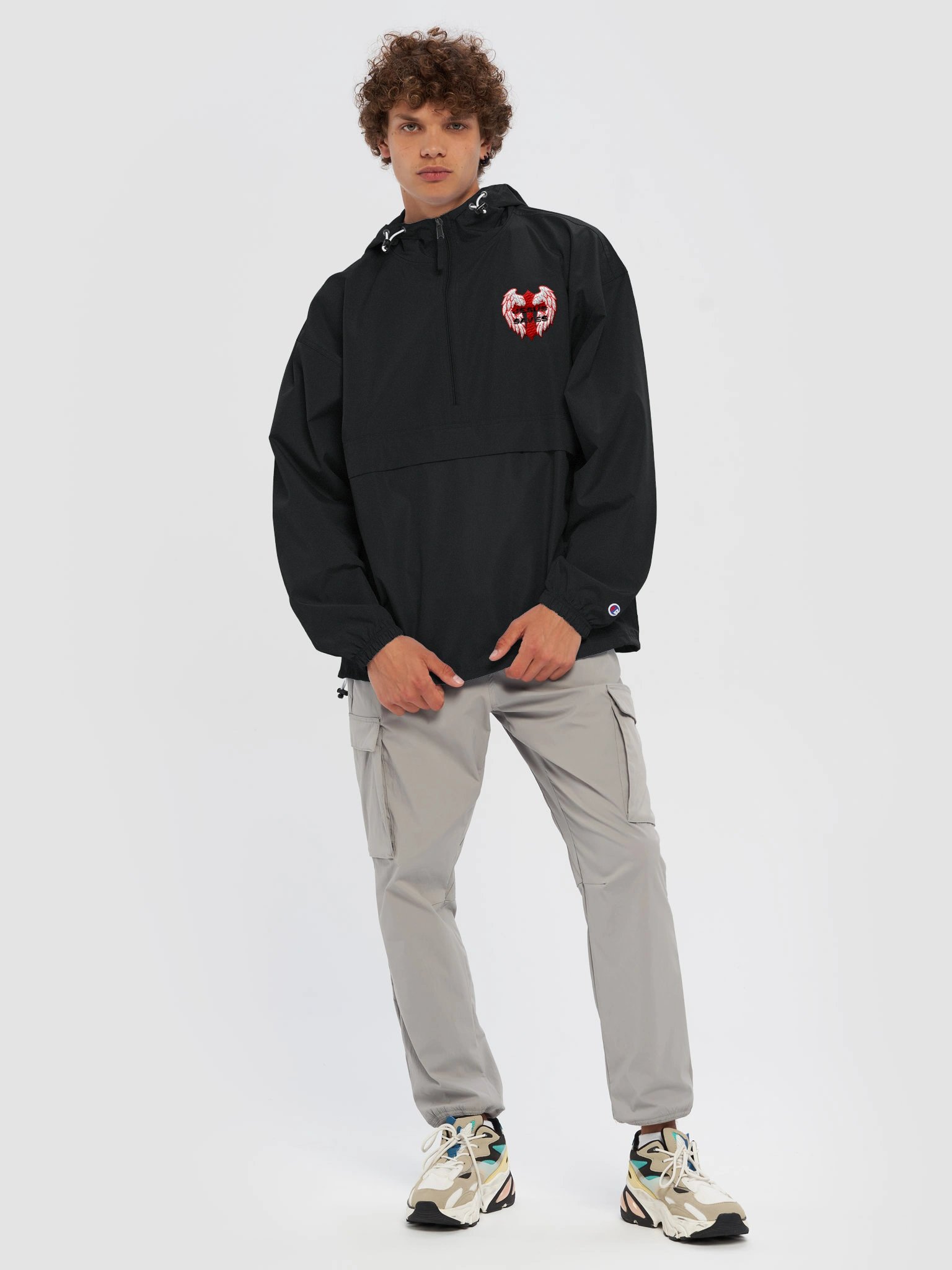 Lil Shooe "JESUS SAVES" Embroidered Champion Tech Jacket product image (3)