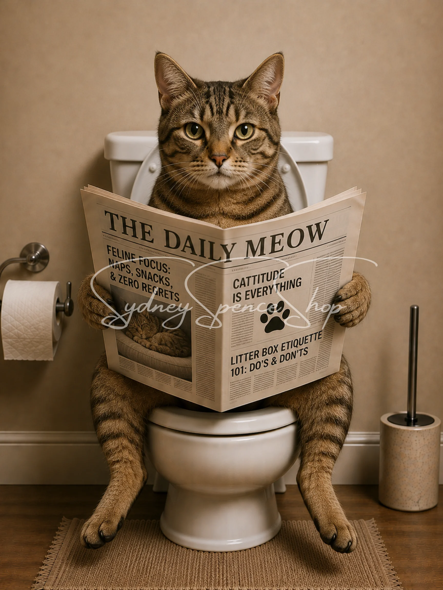 Cat on the Toilet Poster product image (1)