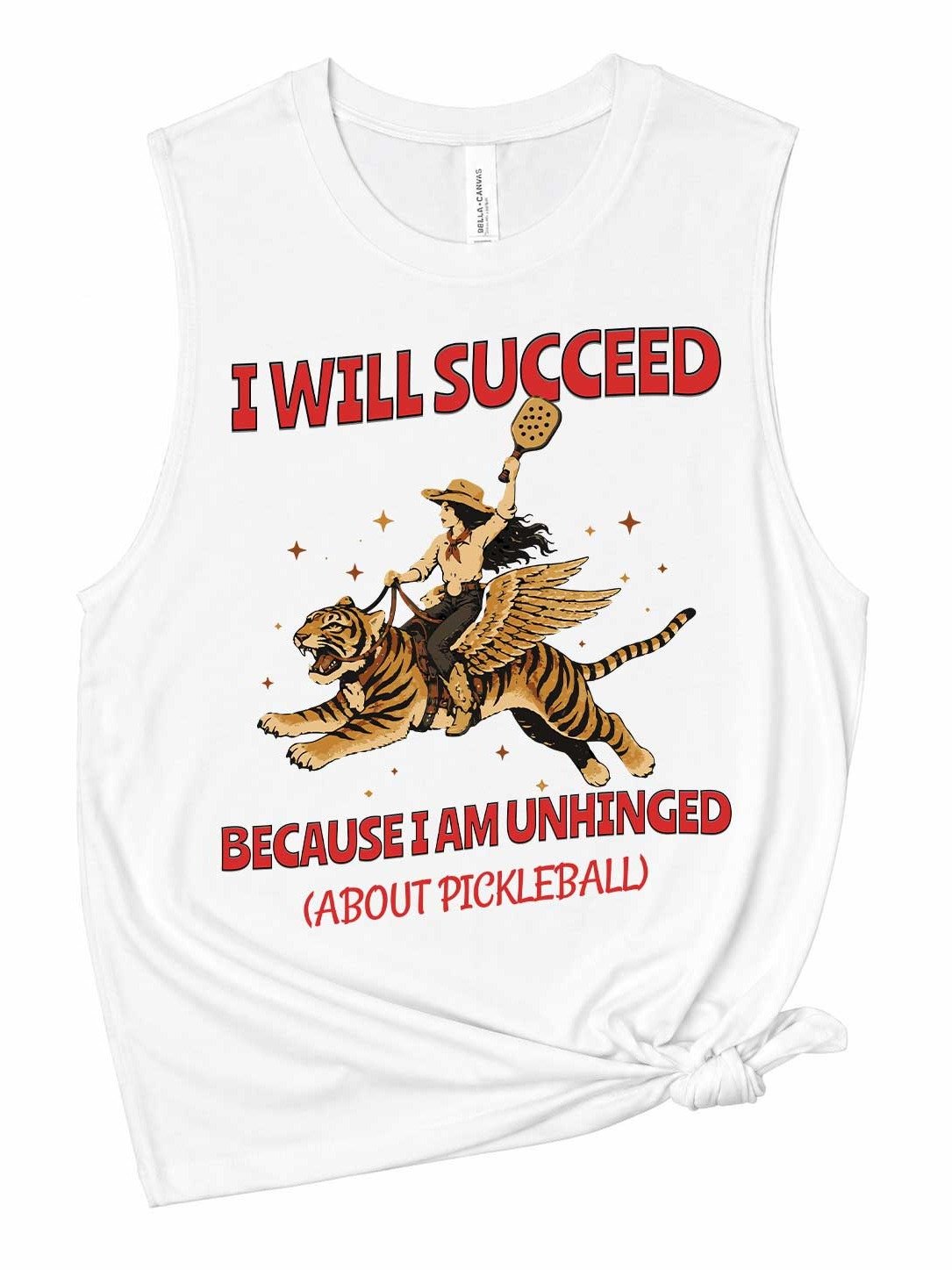 I Will Succeed Because I Am Unhinged About Pickleball Tank Top – Adult Humor Pickleball Tank Top product image (1)