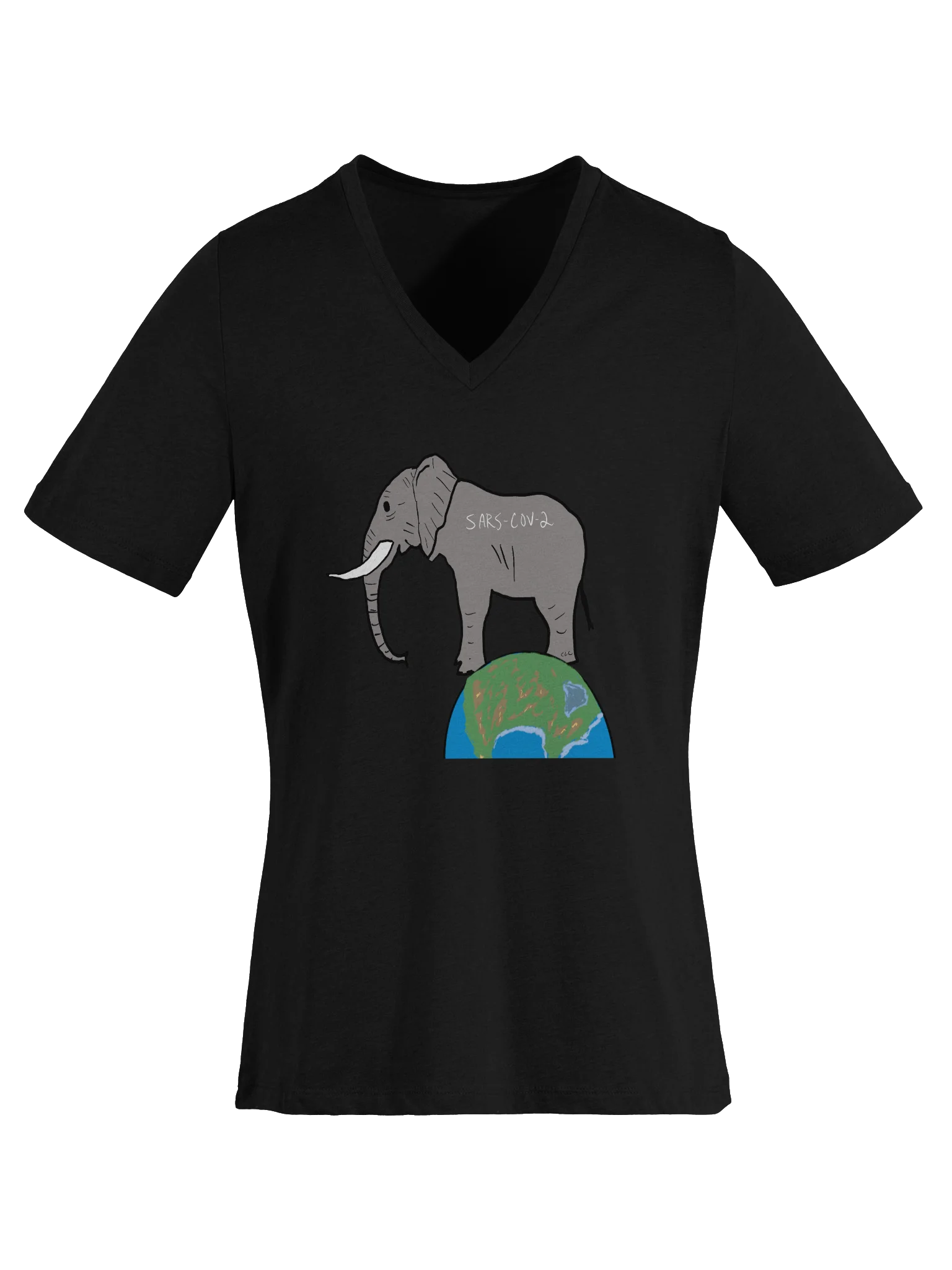 Elephant In The Room v-neck tee (covid) product image (6)