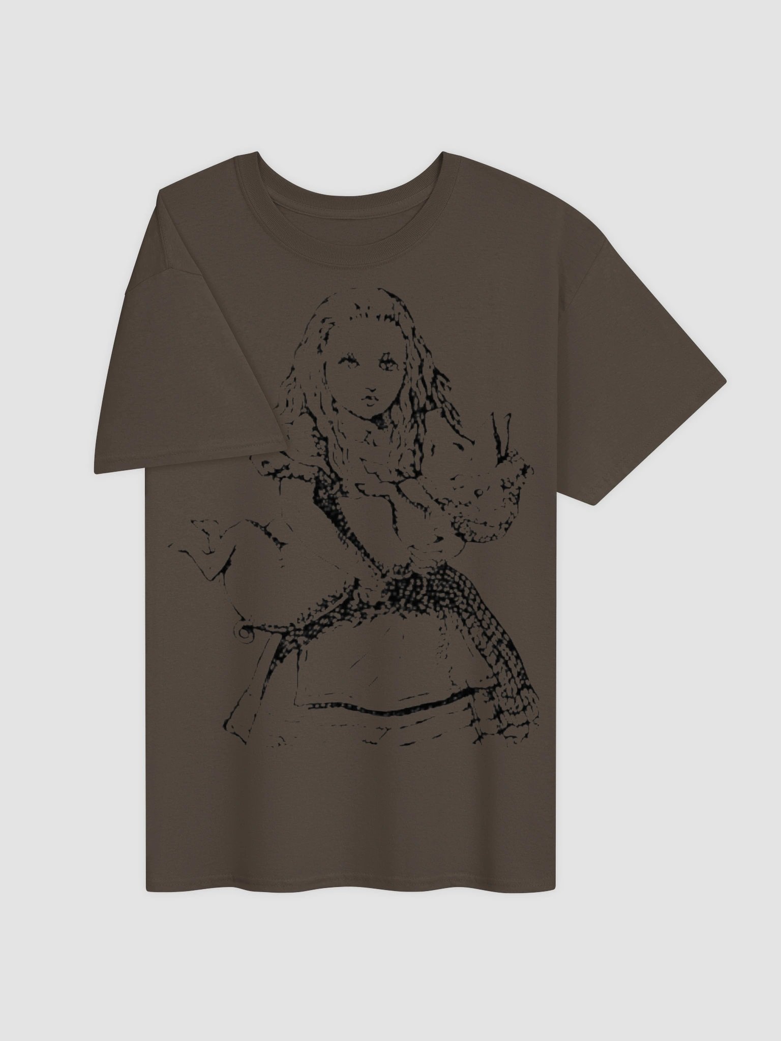 Alice and Pig + We're All Mad Here Unisex Heavyweight Cotton T-Shirt, Original John Tenniel Illustration product image (3)