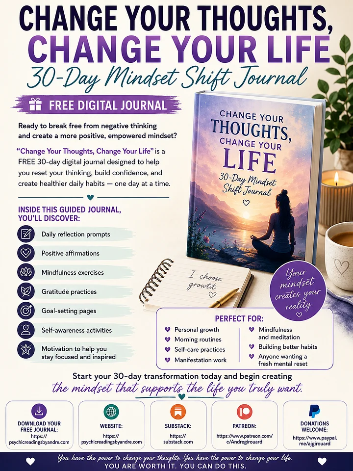 CHANGE YOUR THOUGHTS, CHANGE YOUR LIFE 30-Day Mindset Shift Journal product image (1)