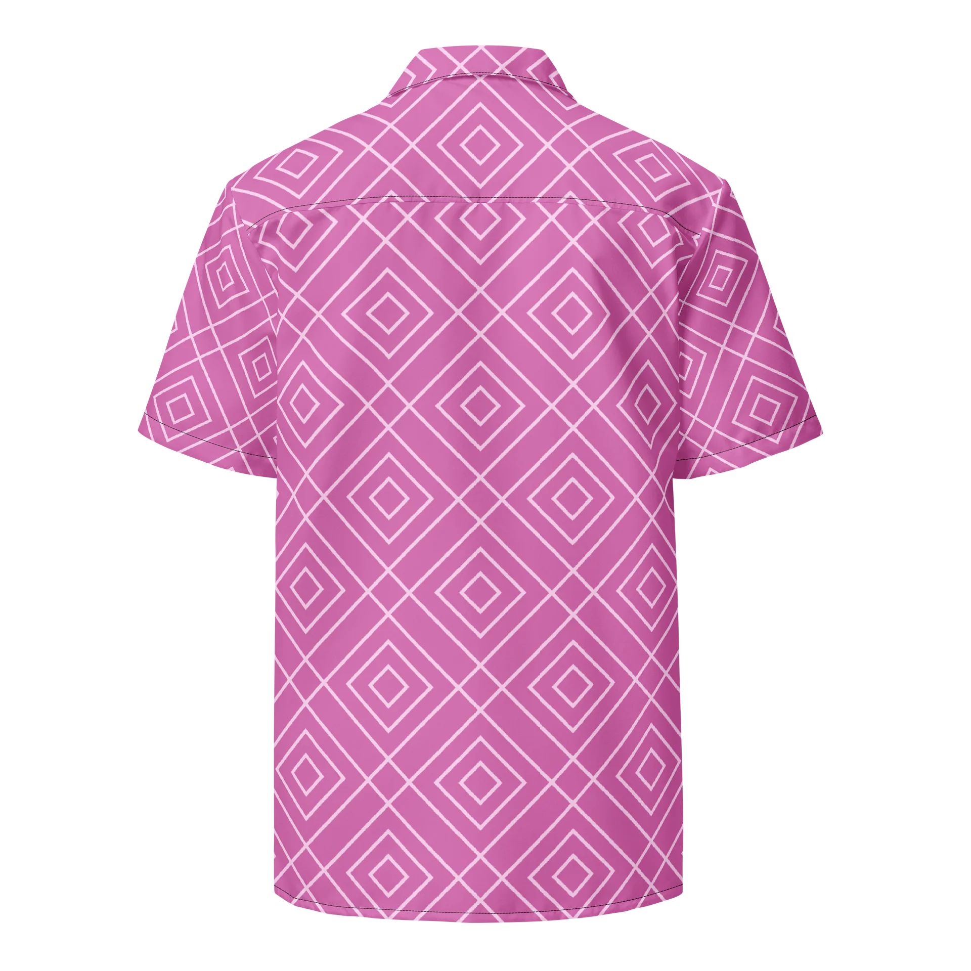 Pink Diamond Grid Hawaiian Shirt product image (2)