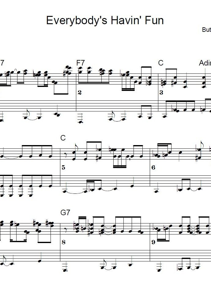 Everybodys Havin Fun - Blues piano - Piano sheet music product image (1)