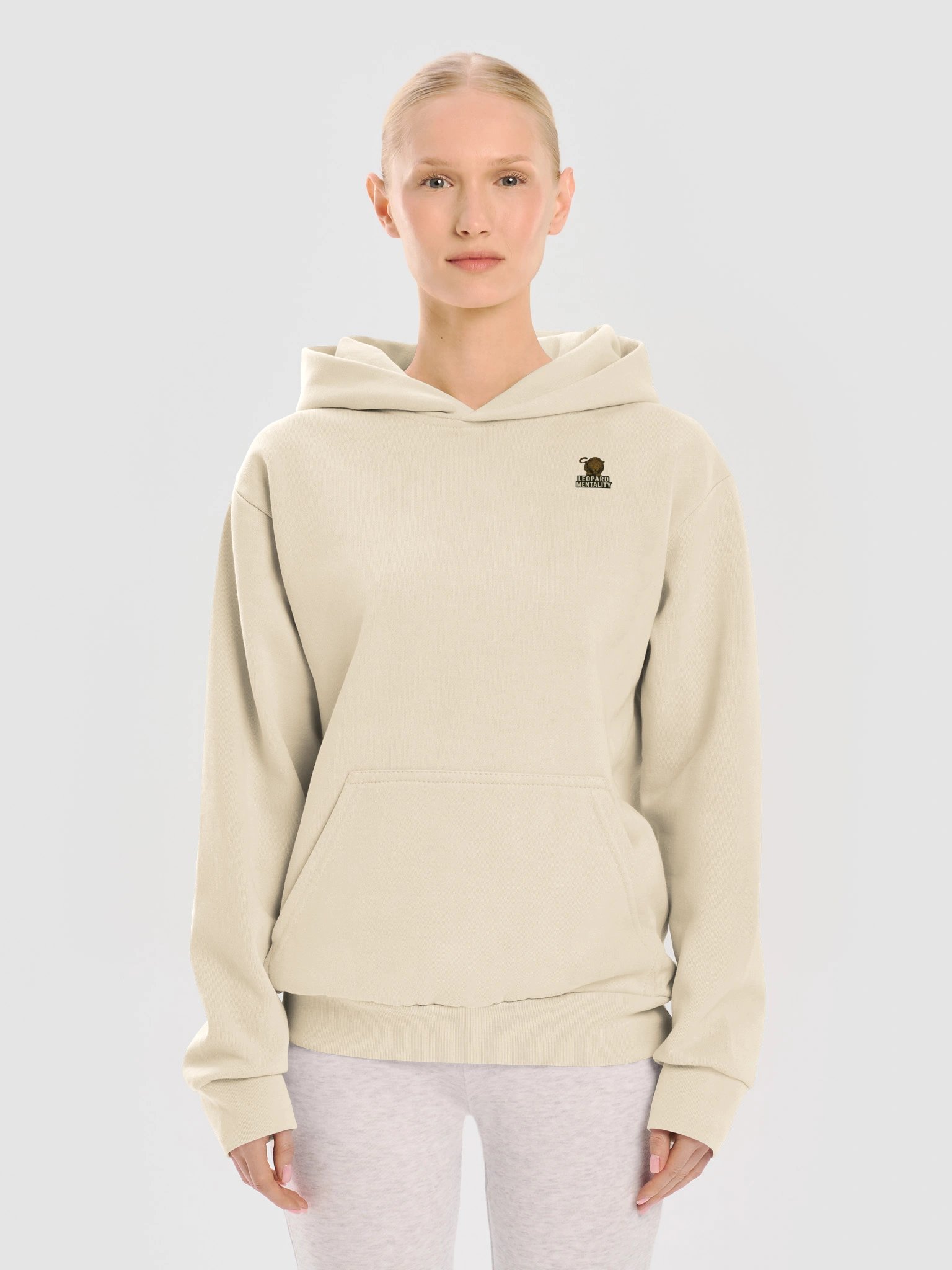 Leopard Mentality™ Calligraphy Hoodie | Urban Streetwear Crème or White Pullover product image (10)