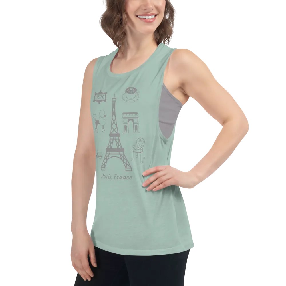 Parisian Landmarks Flowy Muscle Tank product image (4)