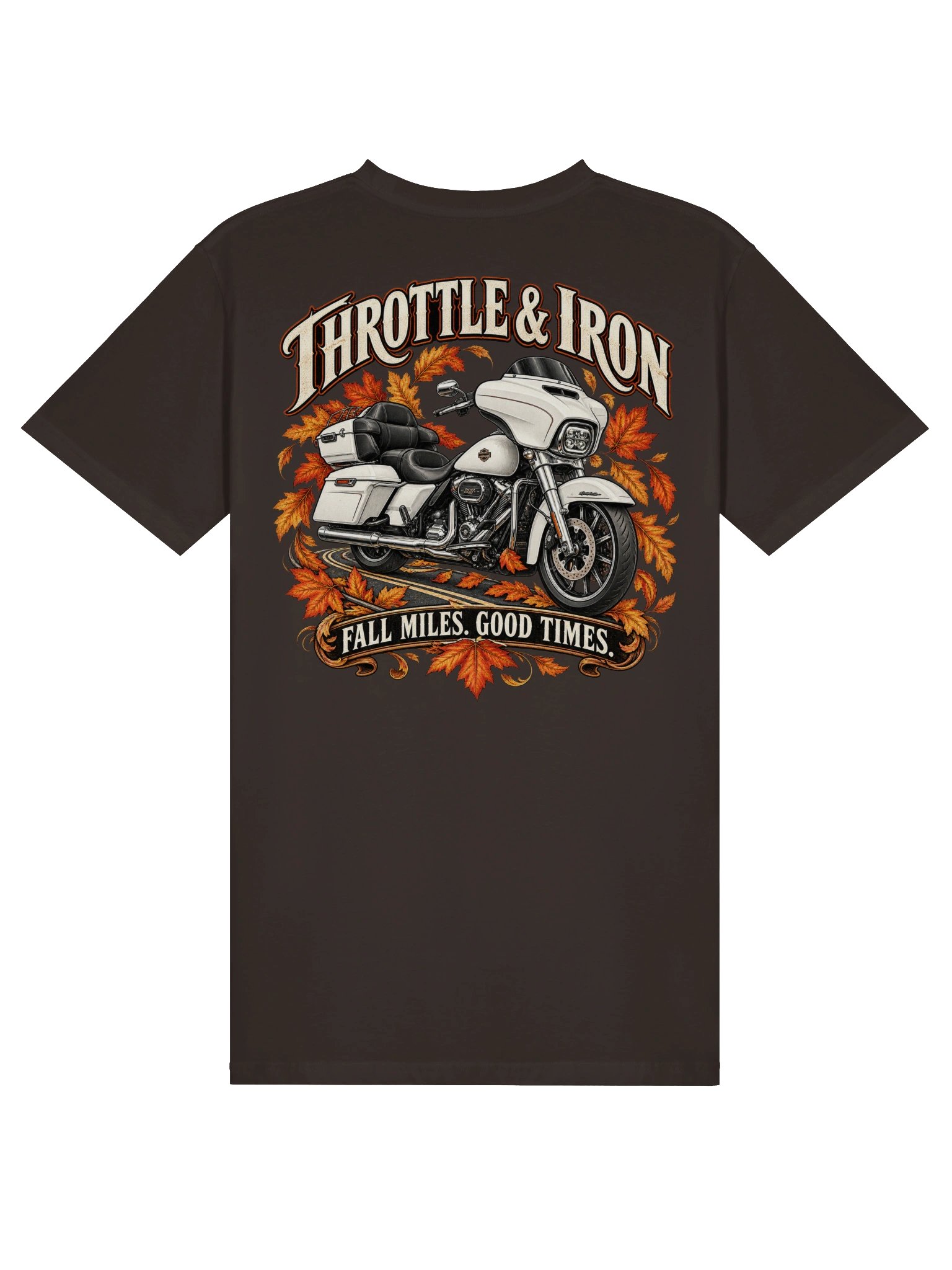 Throttle & Iron Fall Miles, Good Times Motorcycle T-Shirt product image (2)