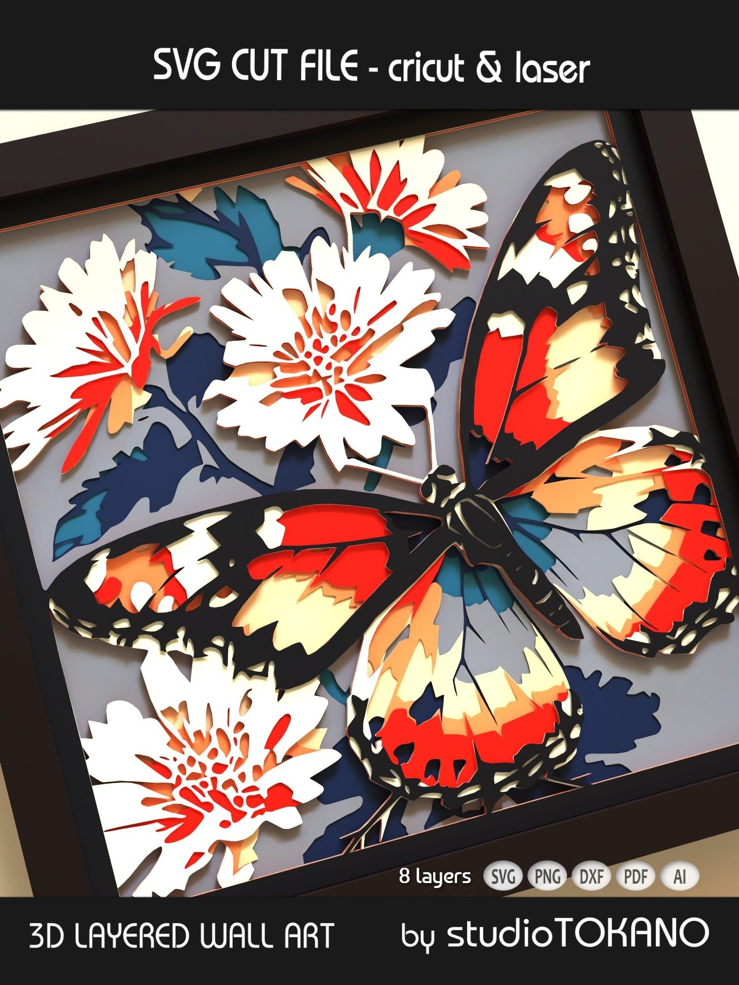 Butterfly Shadow box SVG product image (9)