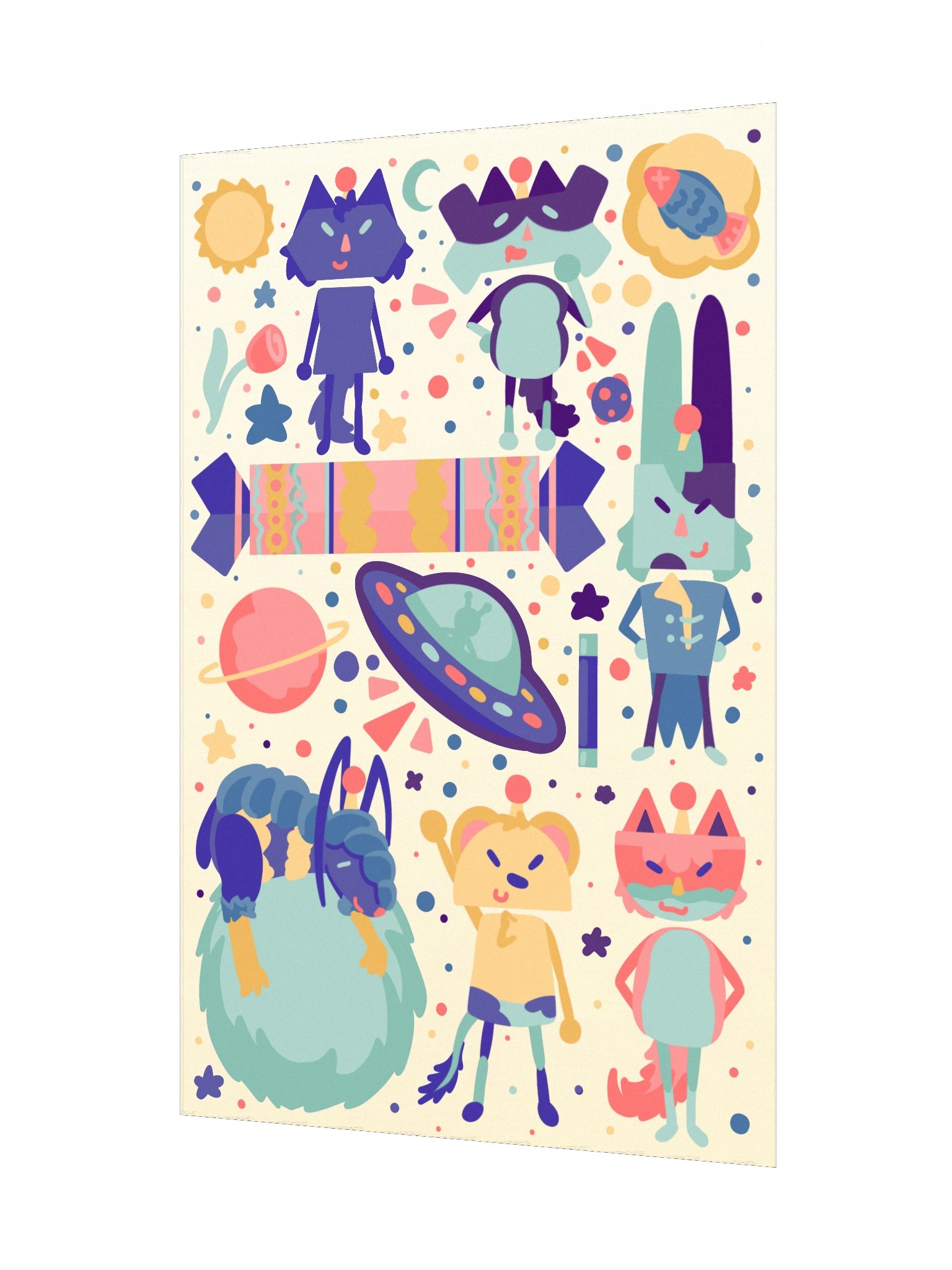 Cozy Cosmos Crew Cream Poster product image (8)
