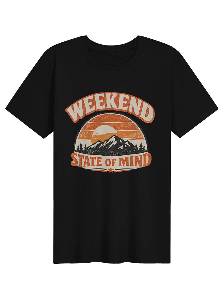 Weekend State of Mind Shirt Design | Retro Vintage Sunset T-Shirt Graphic for POD product image (1)