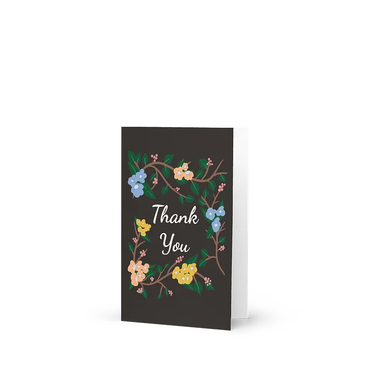 Thank You Botanical Garland - Pink, Yellow & Blue on Dark Espresso product image (1)