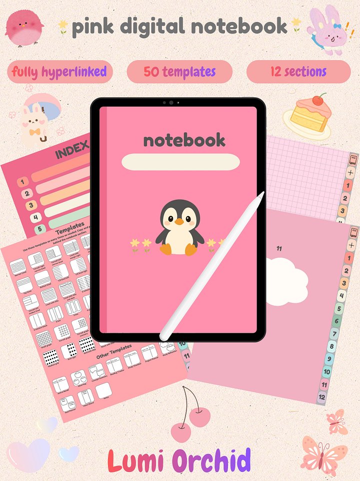 Pink Digital notebook product image (1)