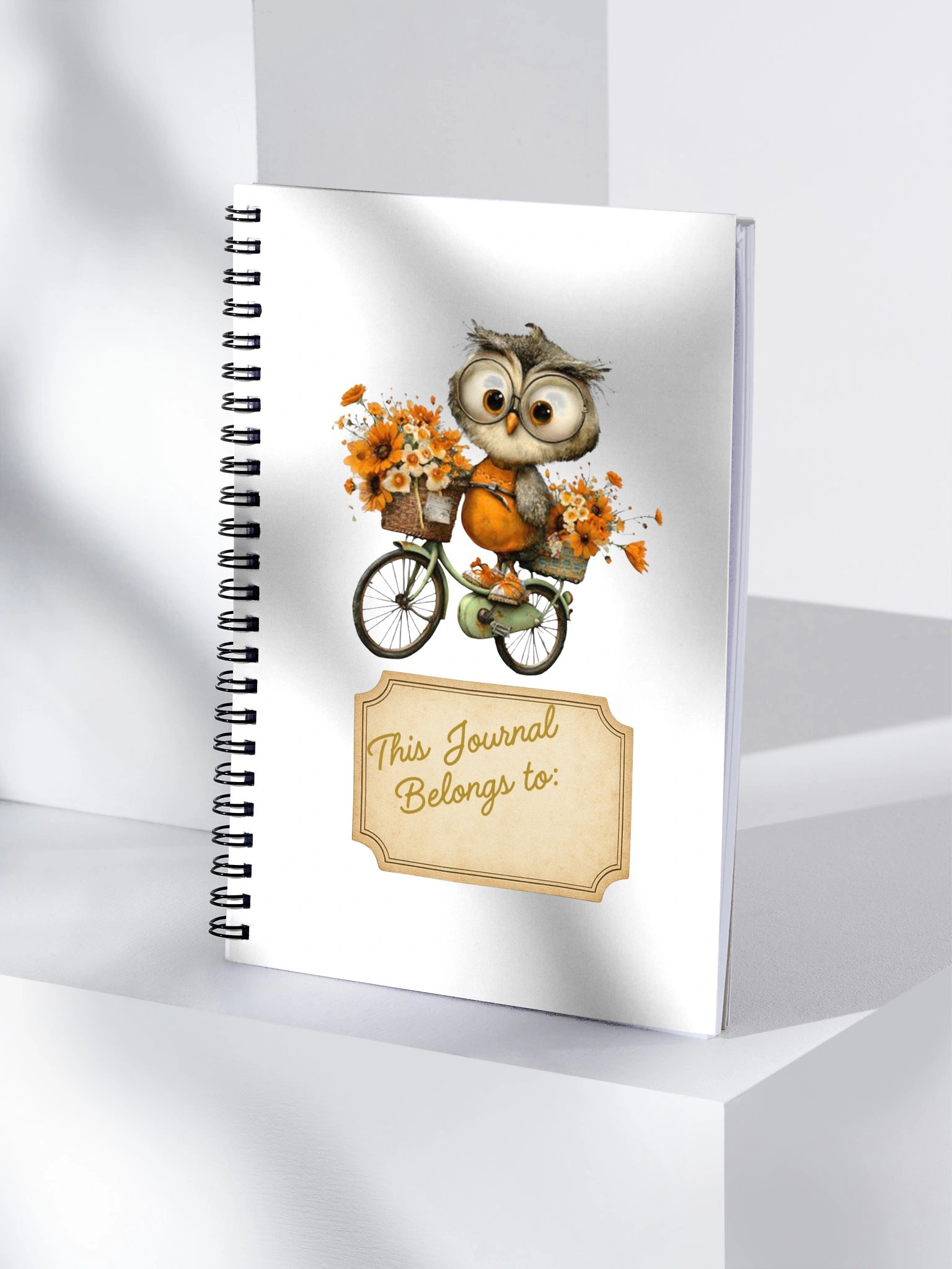 Autumn Owl Bicycle Spiral Journal product image (4)