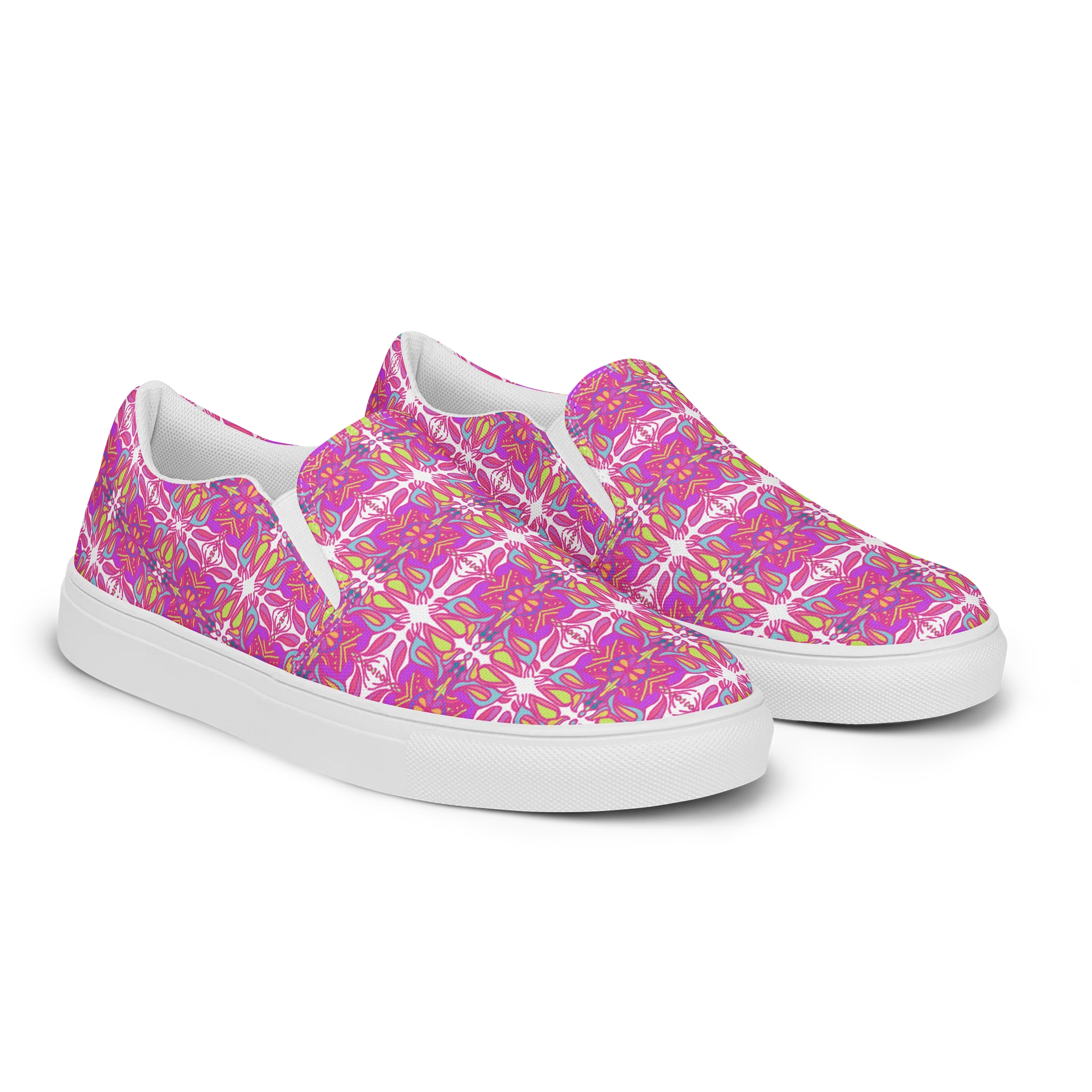 Mellow Magenta Slip On Shoes (White) product image (2)