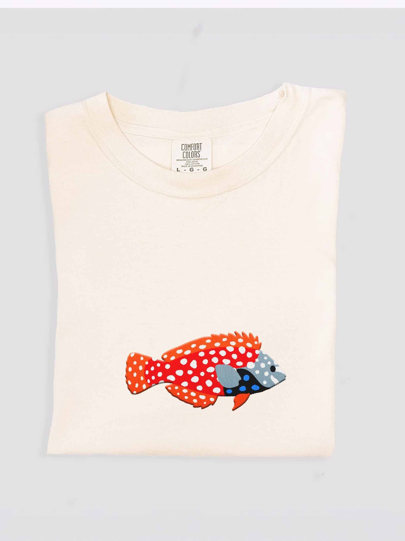 Blue Star Leopard Wrasse Embroidered Shirt | Macropharyngodon bipartitus Reef Fish Tee | Saltwater Aquarium Apparel product image (1)