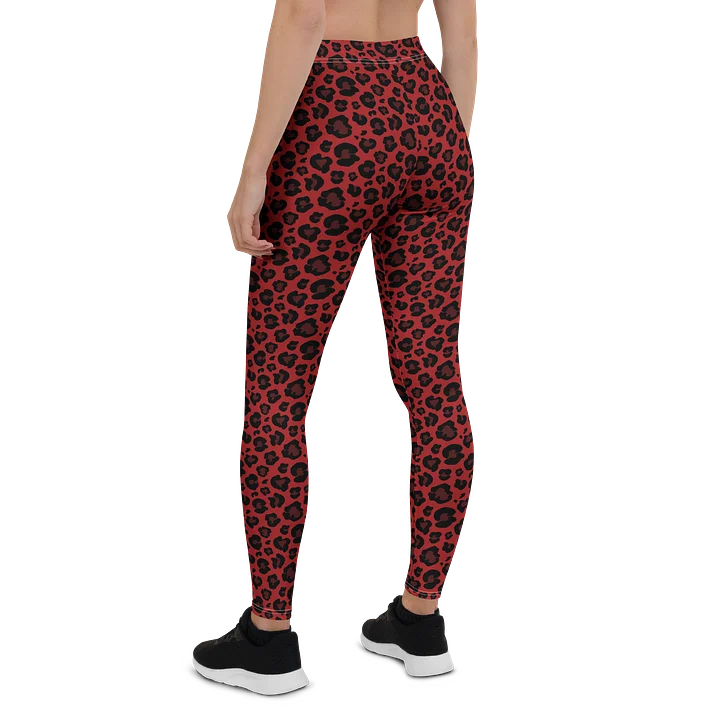 Bold Red Leopard Print Leggings for Active Wear product image (2)