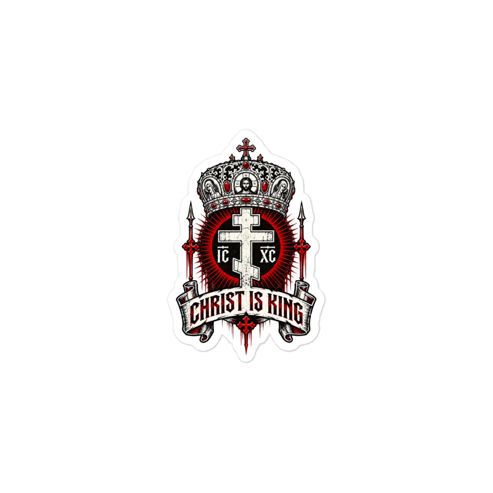 Christ Is King — Orthodox Crown & Cross Kiss-Cut Sticker product image (1)