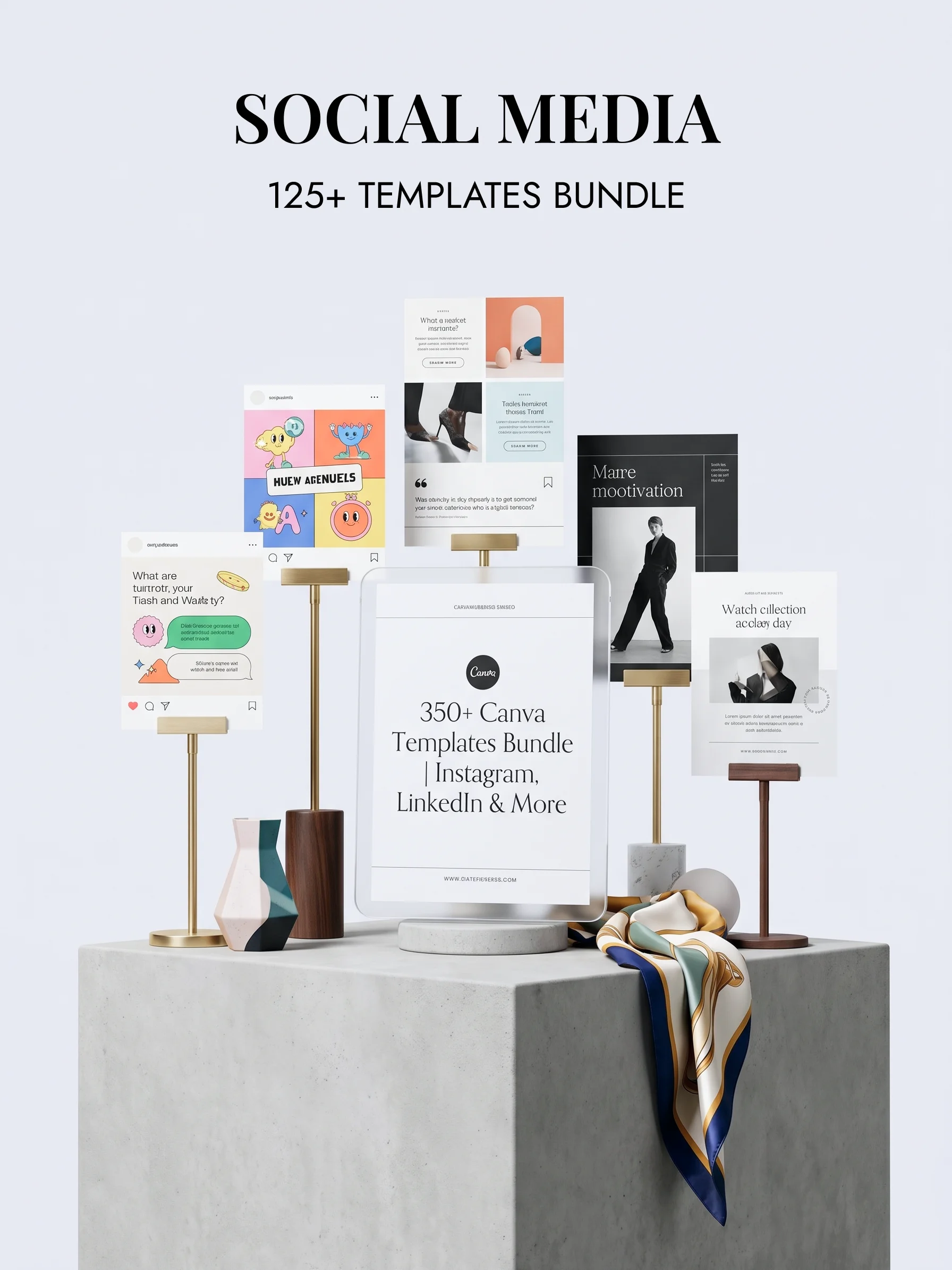 Social Media Templates Bundle | 125+ Canva Templates for Instagram, LinkedIn & More product image (1)