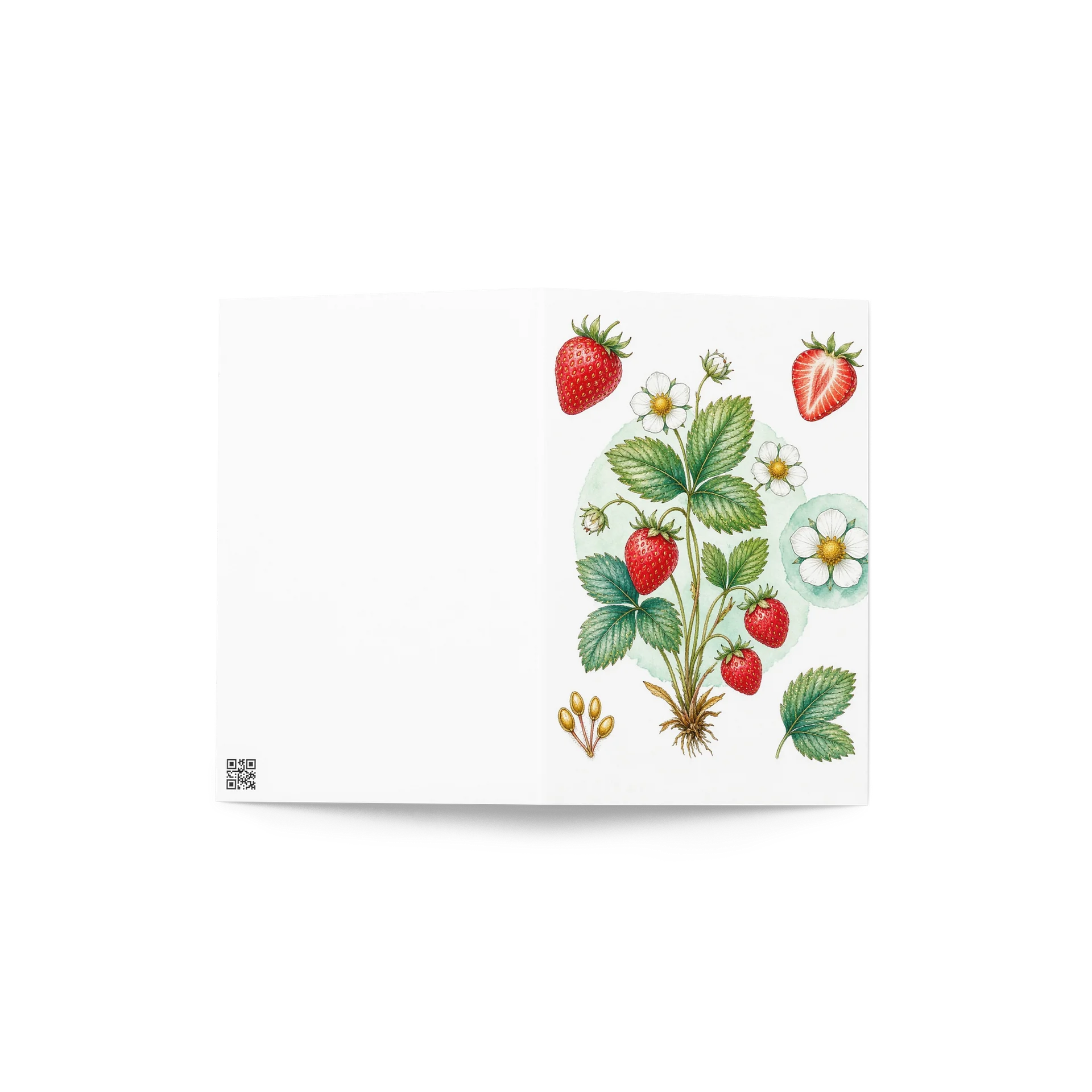 Modern Botanical Plate – Wild Strawberry Greeting Card product image (4)