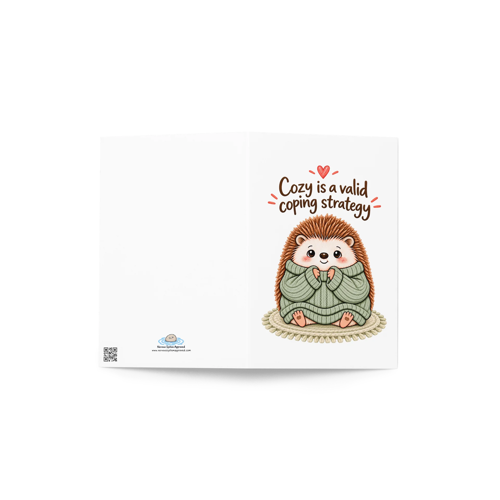 Cozy Is a Valid Coping Strategy — Hedgehog Greeting Card product image (3)