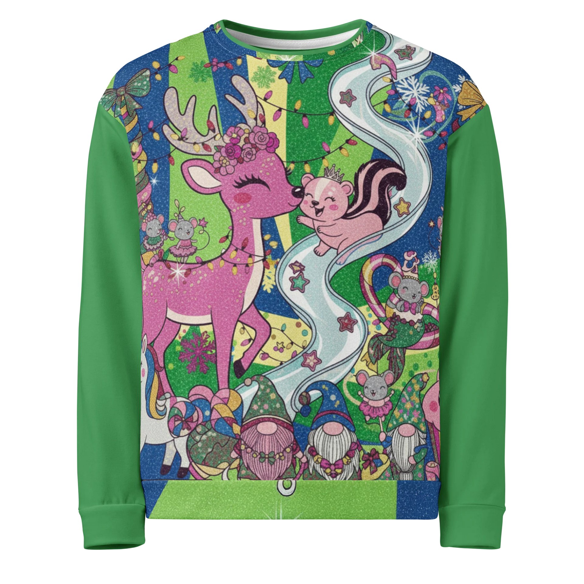 Whimsical Deer and Skunk Wonderland Sweatshirt product image (1)
