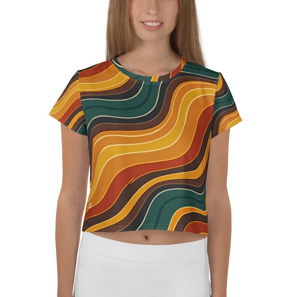 Barry Grady 'Flowing Waves' All-Over Crop Tee product image (1)
