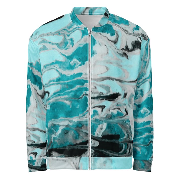 Fluid Turquoise Art Bomber Jacket product image (1)