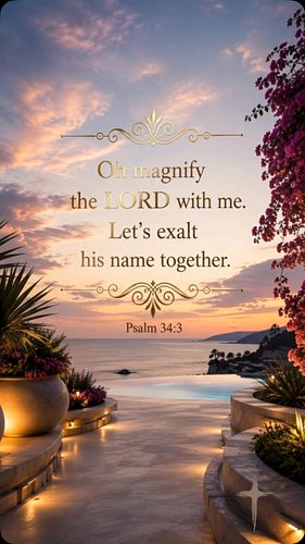 Psalm 34:3 and more @beinspired.music 🤍

We lift our voices in praise, setting our hearts on the greatness of the LORD. As we...