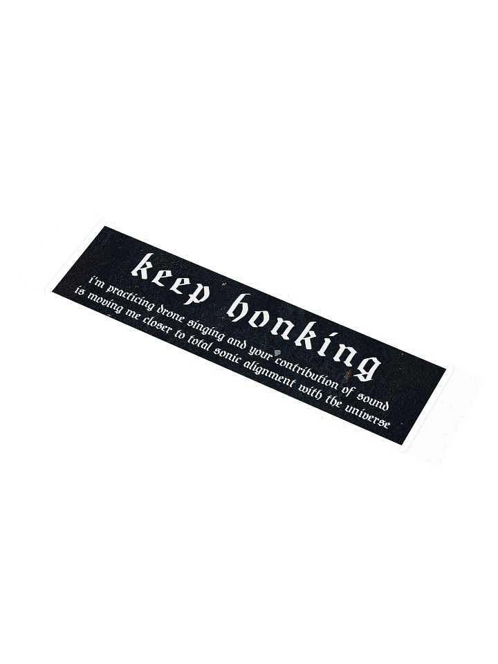 "Keep Honking" Bumper Sticker (Black/White) product image (1)
