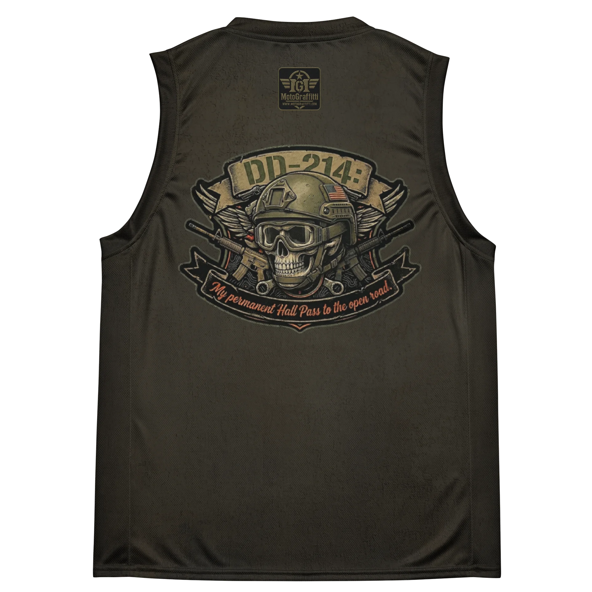 DD214 Black Distressed Sleeveless Riding Tee product image (4)