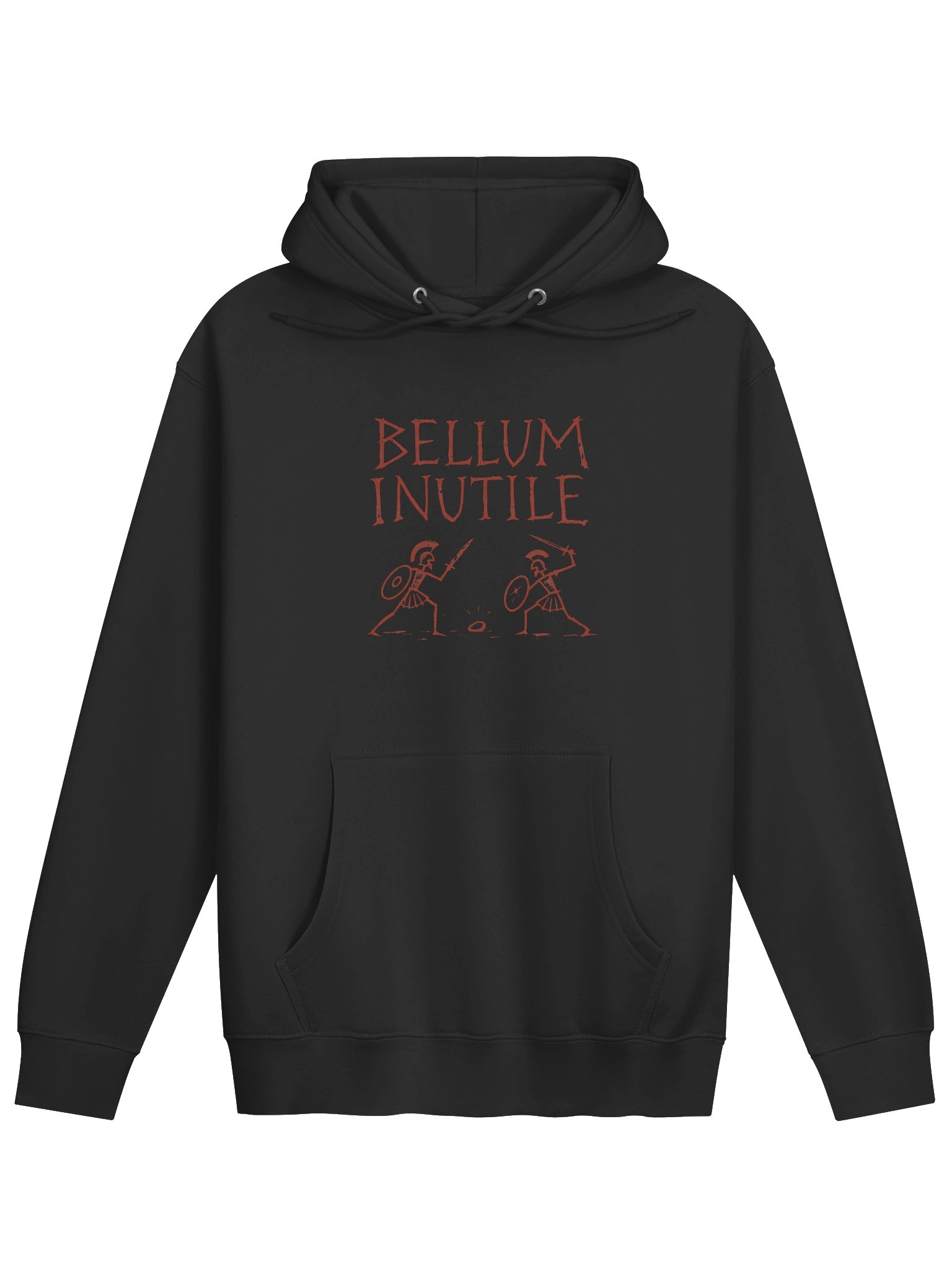 Bellum Inutile Hoodie 🏛️ Latin Gothic Sweatshirt, Roman Warrior Line Art product image (2)