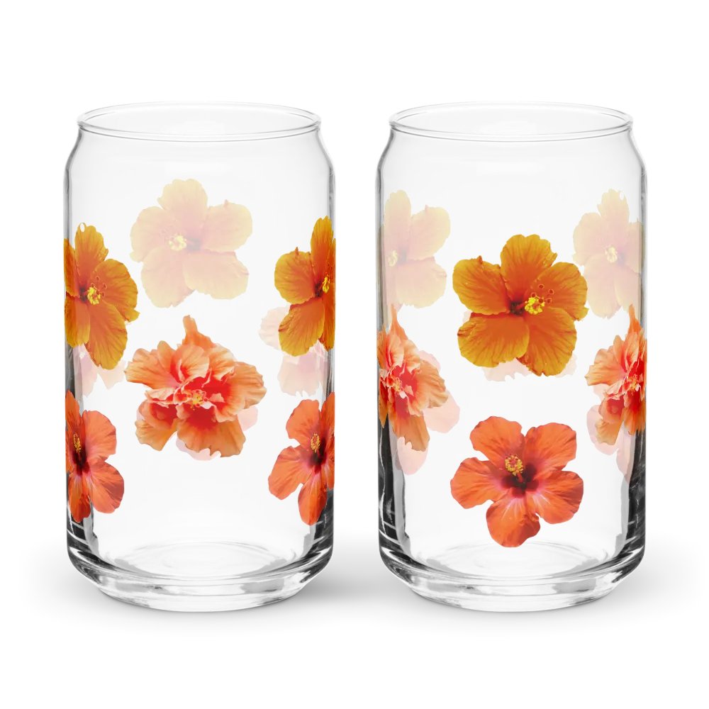 Orange Hibiscus Can Glass product image (8)