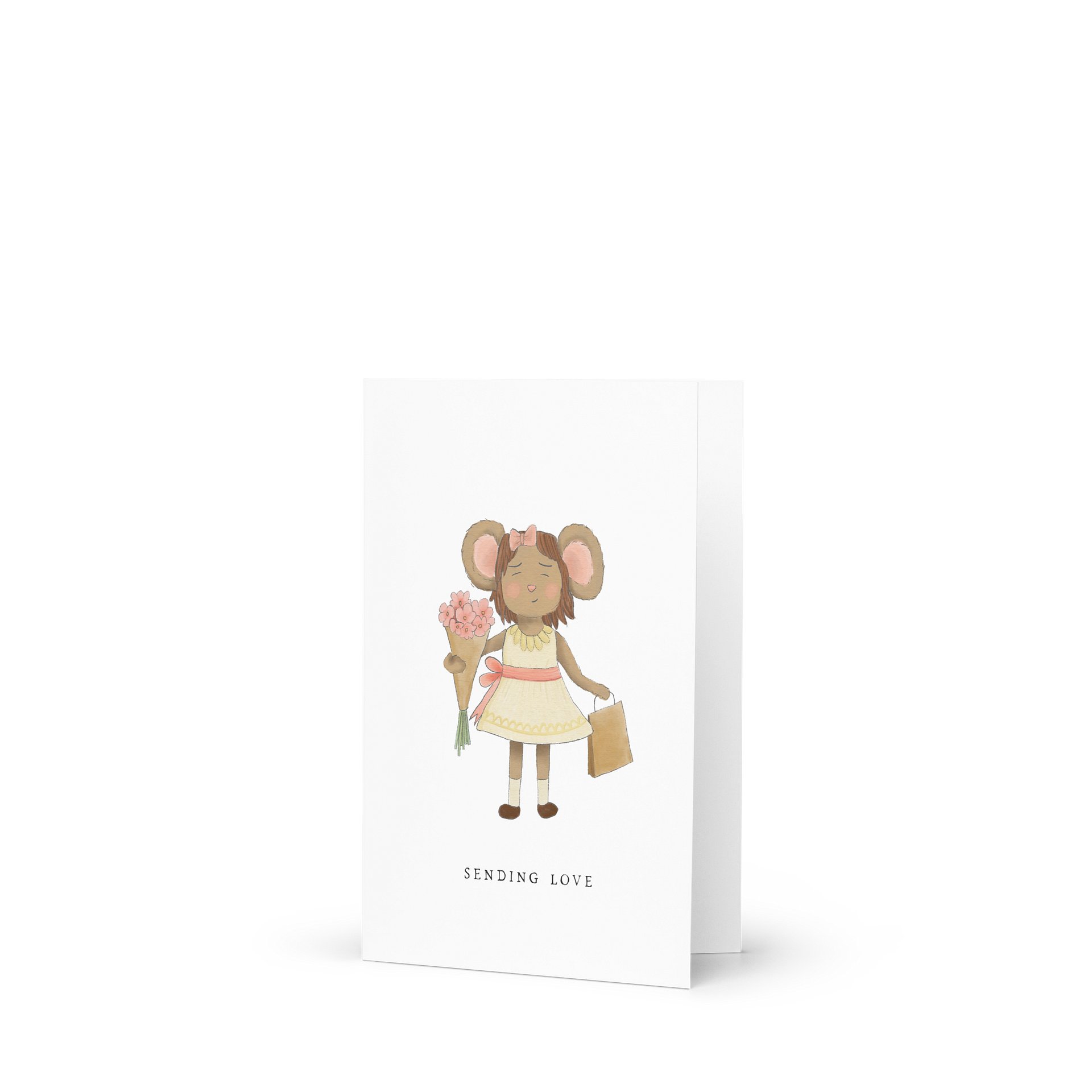 Sending Love Mouse Girl Bearing Gifts Card product image (2)