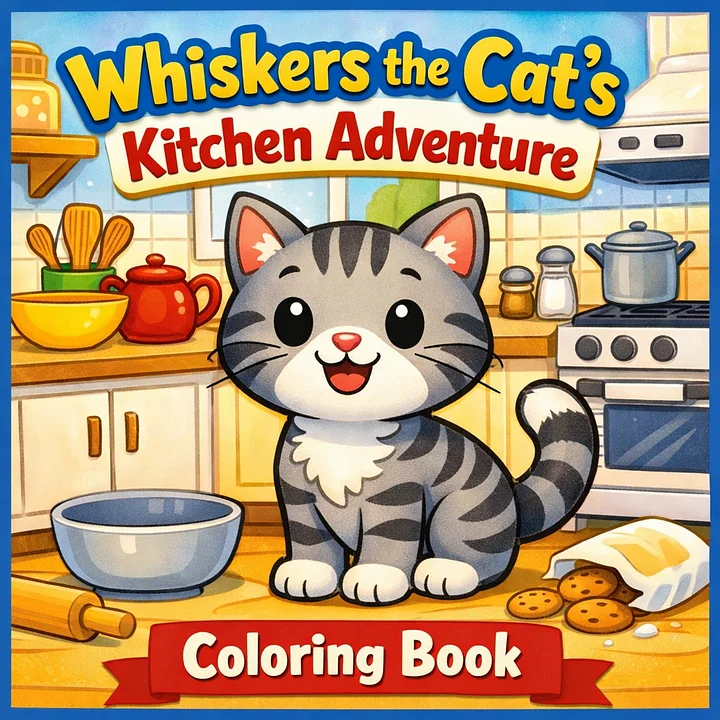 Whiskers the Cat’s Kitchen Adventure Coloring Book product image (1)