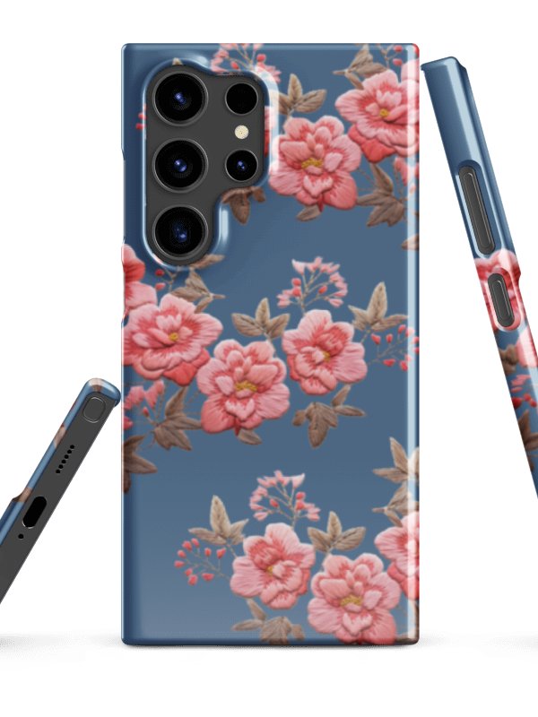 Blue Summer Garden Snap Case for Samsung® with Embroidery Effect - GESTICKTE ROSEN SCHUTZHÜLLE BLAU product image (5)