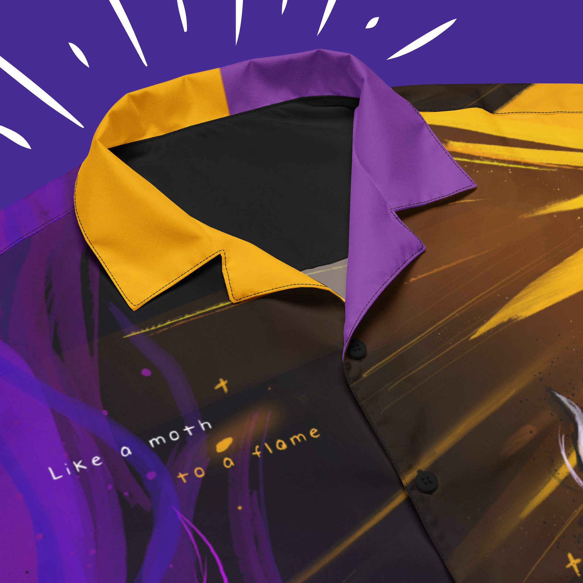 Nonbinary Subtle Pride Mothman Button Up Shirt product image (6)