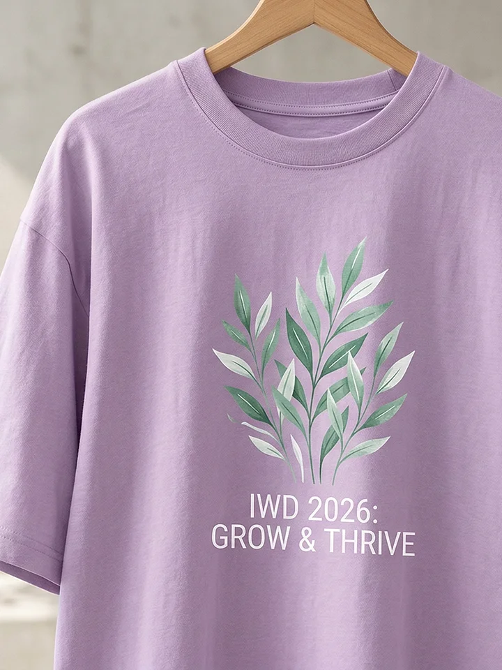 The "Grow & Thrive" Oversized Tee (Lavender) product image (2)