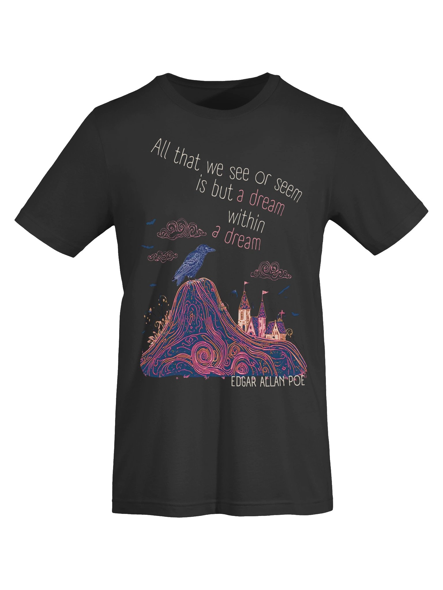 Edgar Allan Poe Quote Shirt, Dream Within a Dream Tee, Raven & Castle Graphic product image (6)
