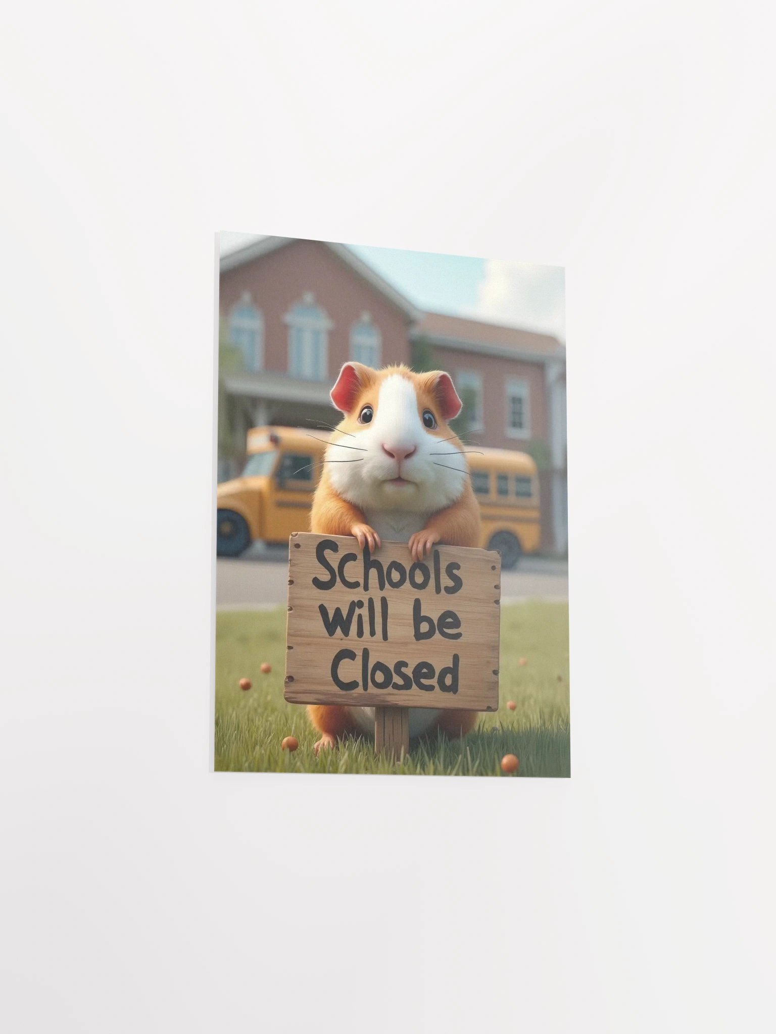 "Guinea Pigs Invade a School – Schools Will Be Closed" Poster product image (3)