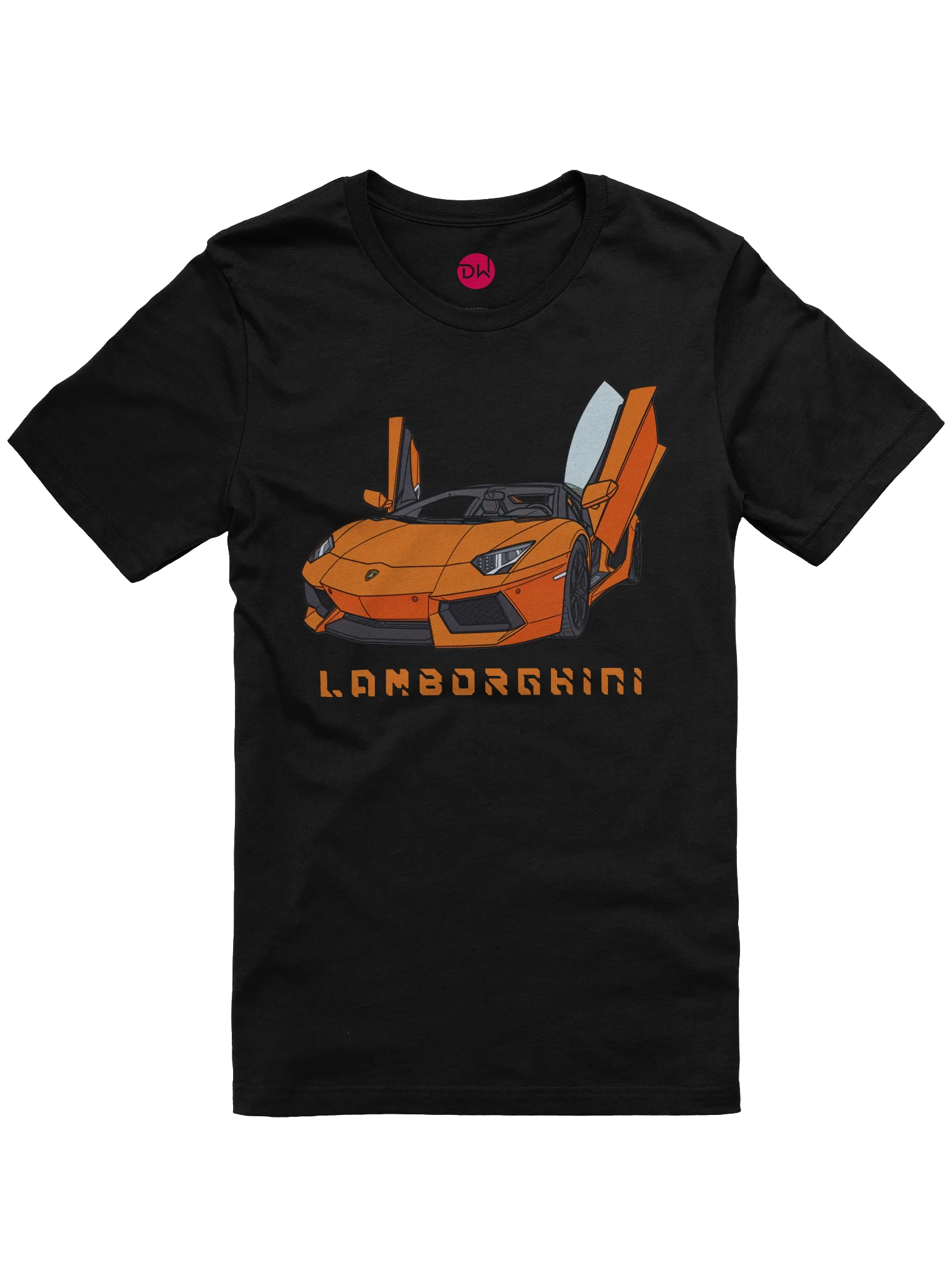 Orange Lamborghini Aventador Shirt (Retro, Sketch, Silhouette) product image (8)
