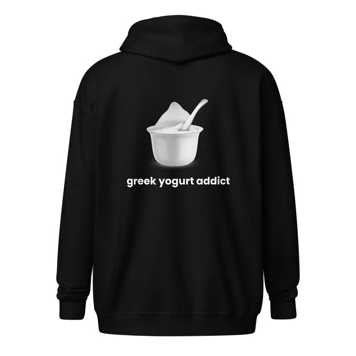 unisex "greek yogurt addict" zip-up hoodie product image (1)