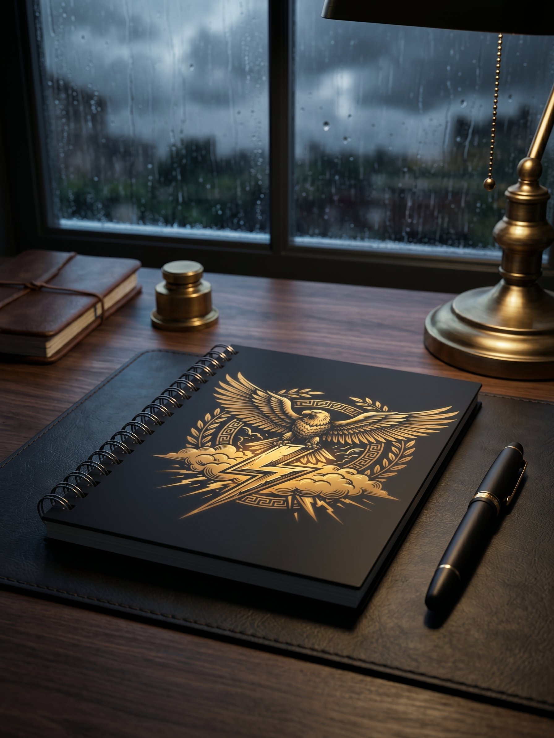 Zeus Notebook – Greek Mythology Spiral Journal with Eagle & Lightning Design product image (3)