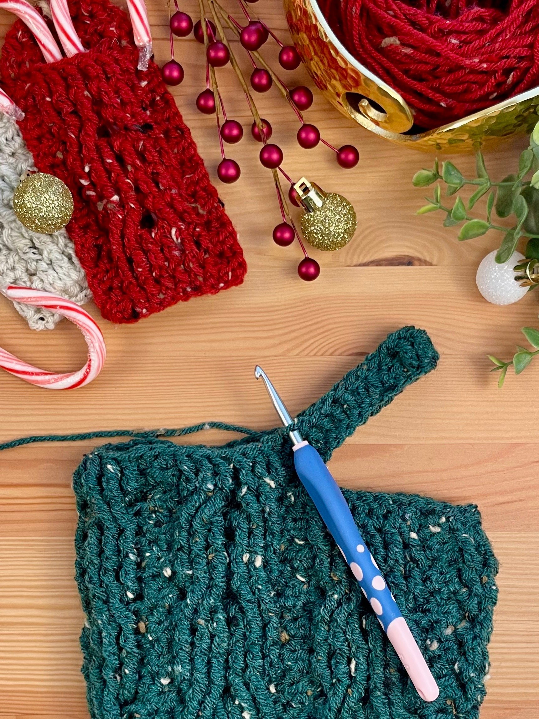 Cable Twist Crochet Christmas Stocking Pattern | Instant PDF download with Chart and Photo Tutorial product image (8)